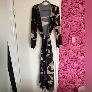 Chic Black and Tan cover-up w/ matching swimsuit